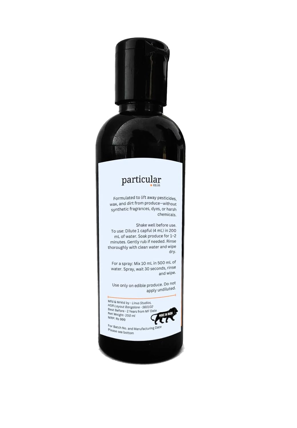Particular Fruit & Vegetable Cleaner | Removes Pesticides, Waxes & Dirt | Safe, Natural, Non-Toxic | Preservative-Boosted for Shelf Stability | Fresh Citrus Scent