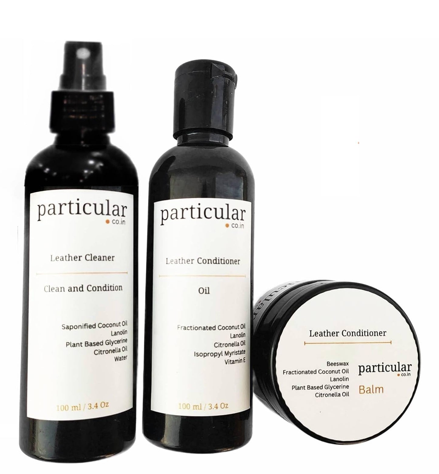 Leather Deep Cleaning and Conditioning Combo - Cleaner + Conditioner + Balm