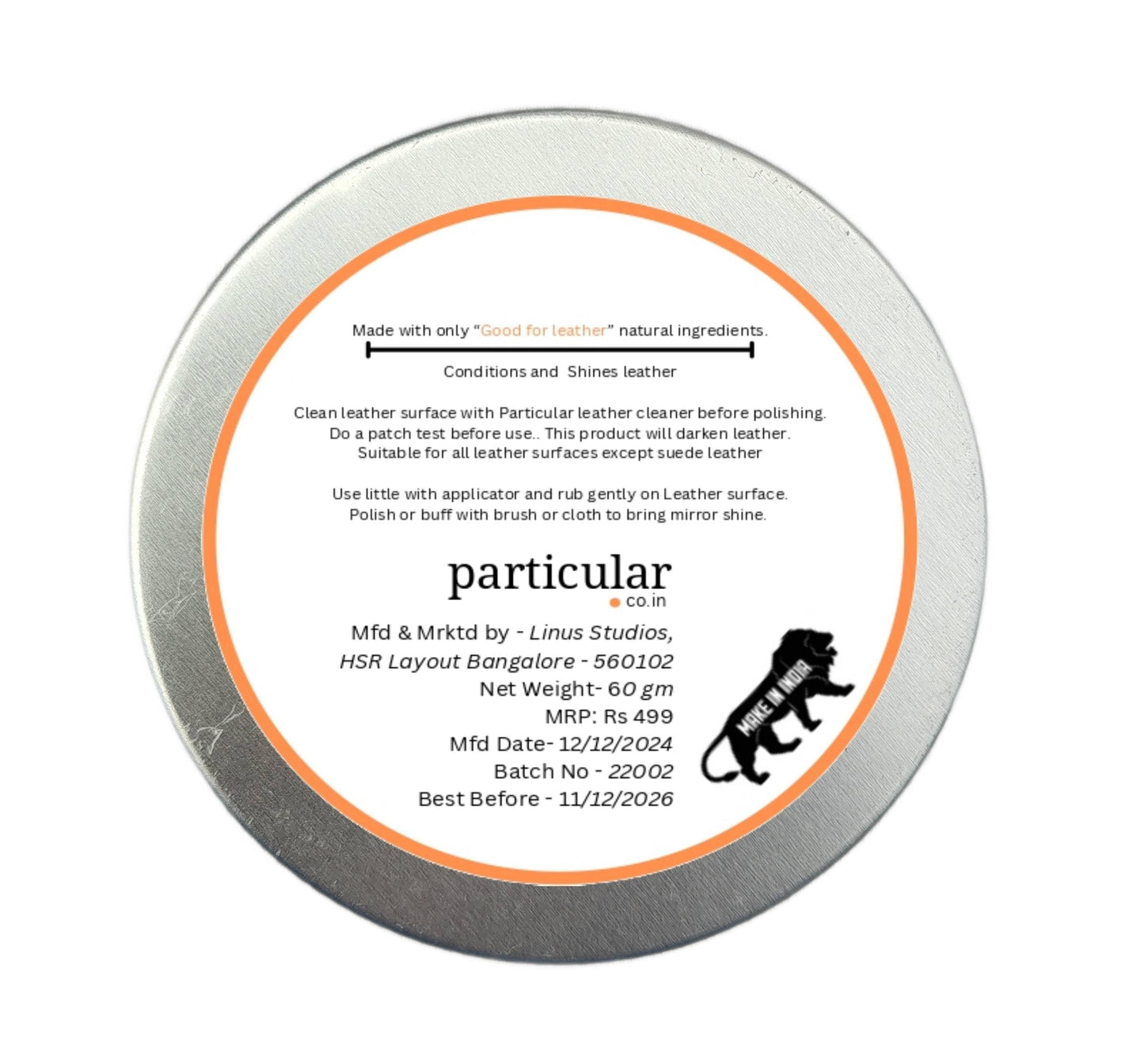 Neutral Polish with Lanolin and Carnauba wax for natural leather | Nourish and Mirror Shine |