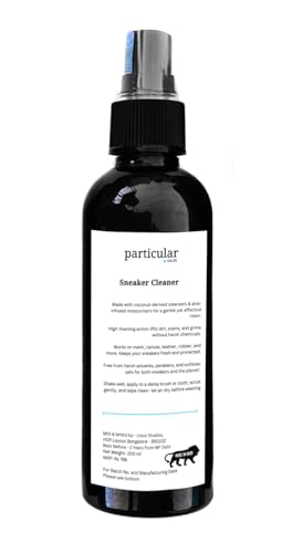 Particular Premium Sneaker & Sports Shoe Cleaner Kit –  Foam Cleaner + Bamboo Brush + Microfiber Cloth | Cleans 100+ Pairs |