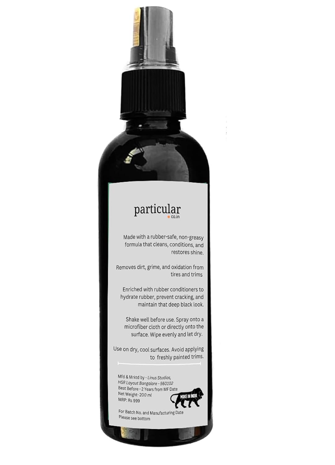 Particular Tire Cleaner | Deep Cleans, Conditions & Protects Rubber | Anti-Fade, Anti-Crack Formula | Water-Repellent Shine | Safe for All Tire Finishes