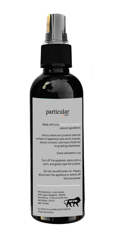Particular Electric Appliance & Switchboard Cleaner | Streak-Free, Anti-Static & Dust-Repellent | Fast Drying, Low-Residue Formula | Safe for Electronics | Fresh Citronella Scent
