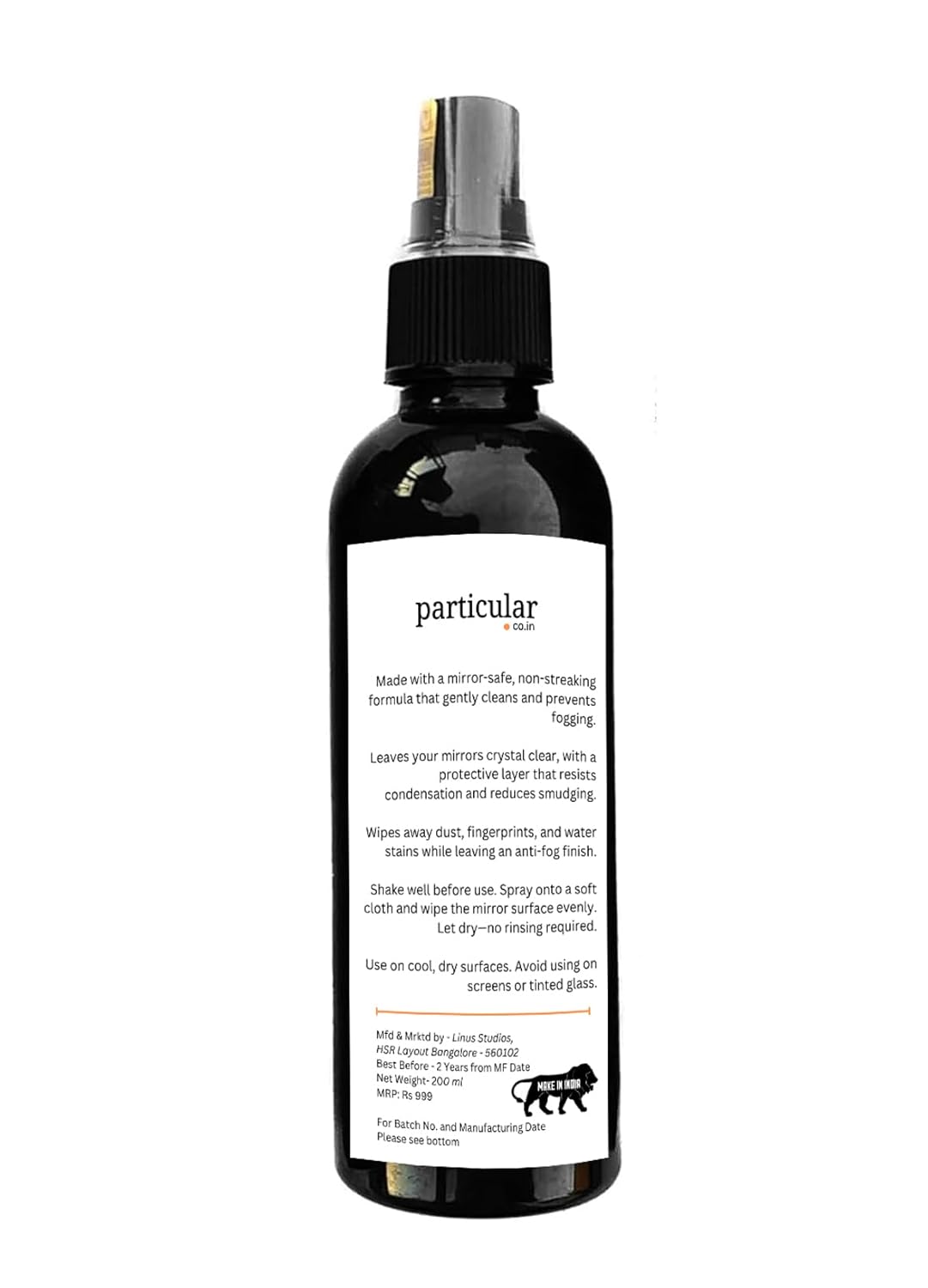Particular Glass & Mirror Cleaner | Streak-Free, Anti-Fog & Water-Repellent | Removes Hard Water Stains | Fast-Drying, Safe for All Glass Surfaces