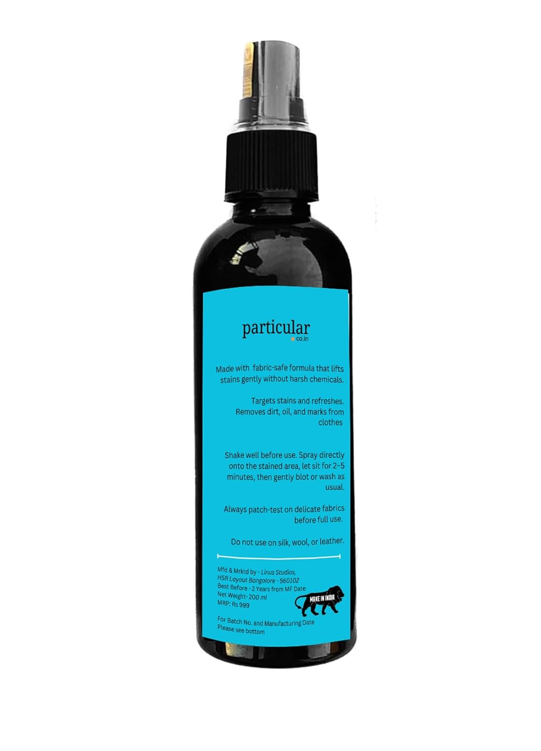 Particular Spot Stain Remover for Clothes Concentrate | Powerful Stain Lifting, Safe for Fabrics | Eco-Friendly Formula, Fresh Citrus Scent