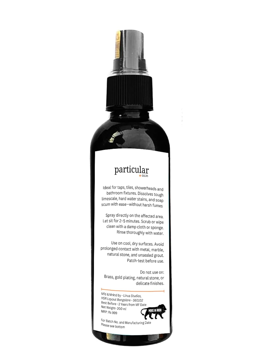 Particular Bathroom Hard Scale Remover | Removes Limescale, Hard Water & Soap Scum | Disinfects & Shines | Streak-Free, Water-Repellent | Safe on Tiles, Faucets & Glass