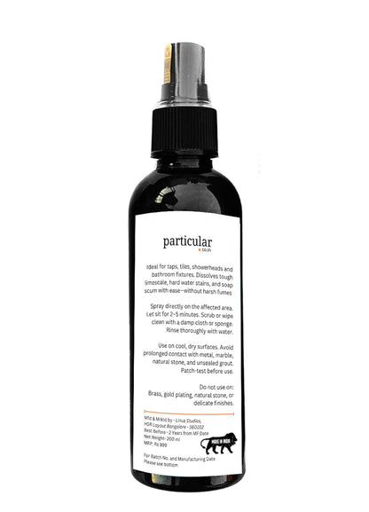 Particular Bathroom Hard Scale Remover | Removes Limescale, Hard Water & Soap Scum | Disinfects & Shines | Streak-Free, Water-Repellent | Safe on Tiles, Faucets & Glass