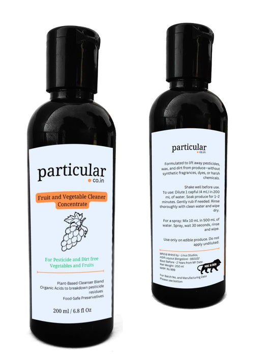 Particular Fruit & Vegetable Cleaner | Removes Pesticides, Waxes & Dirt | Safe, Natural, Non-Toxic | Preservative-Boosted for Shelf Stability | Fresh Citrus Scent