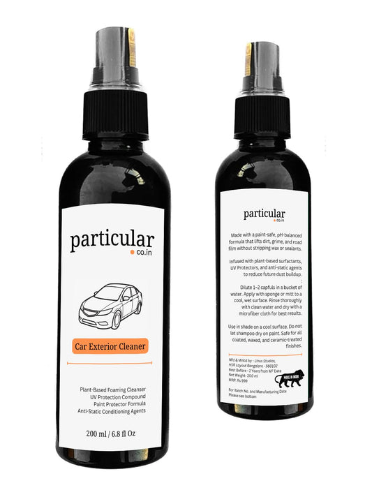 Particular Car Exterior Shampoo | High-Foam, Wax-Infused Formula | Cleans, Shines & Protects | Streak-Free, Water-Repellent Finish | Safe for Paint, Chrome & Glass