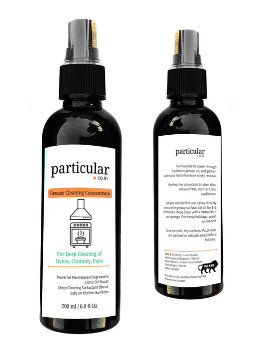 Particular Grease Cutter | Tough Oil Remover for Stovetops, Chimneys, Kitchen Tiles, Counters & Appliances | Fast-Drying, No Residue | Fresh Natural Scent