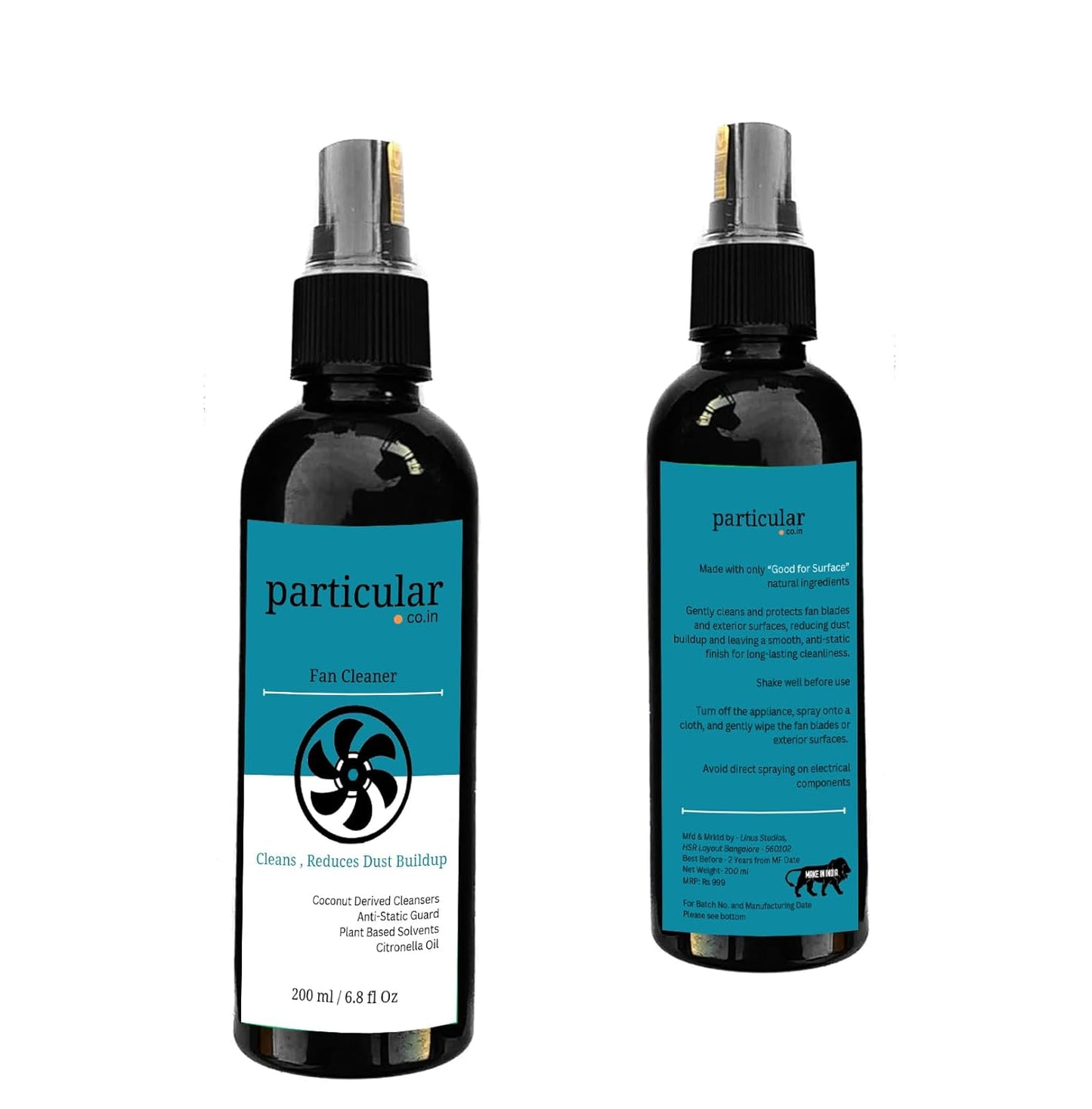 Particular: Dust-Repellent Fan Blade Cleaner | Anti-Static Formula | Cleans, Reduces Dust Buildup & Enhances Shine