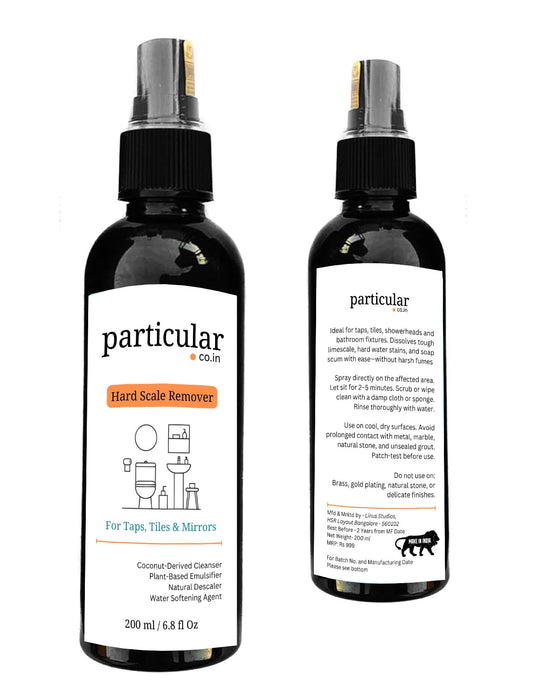 Particular Bathroom Hard Scale Remover | Removes Limescale, Hard Water & Soap Scum | Disinfects & Shines | Streak-Free, Water-Repellent | Safe on Tiles, Faucets & Glass
