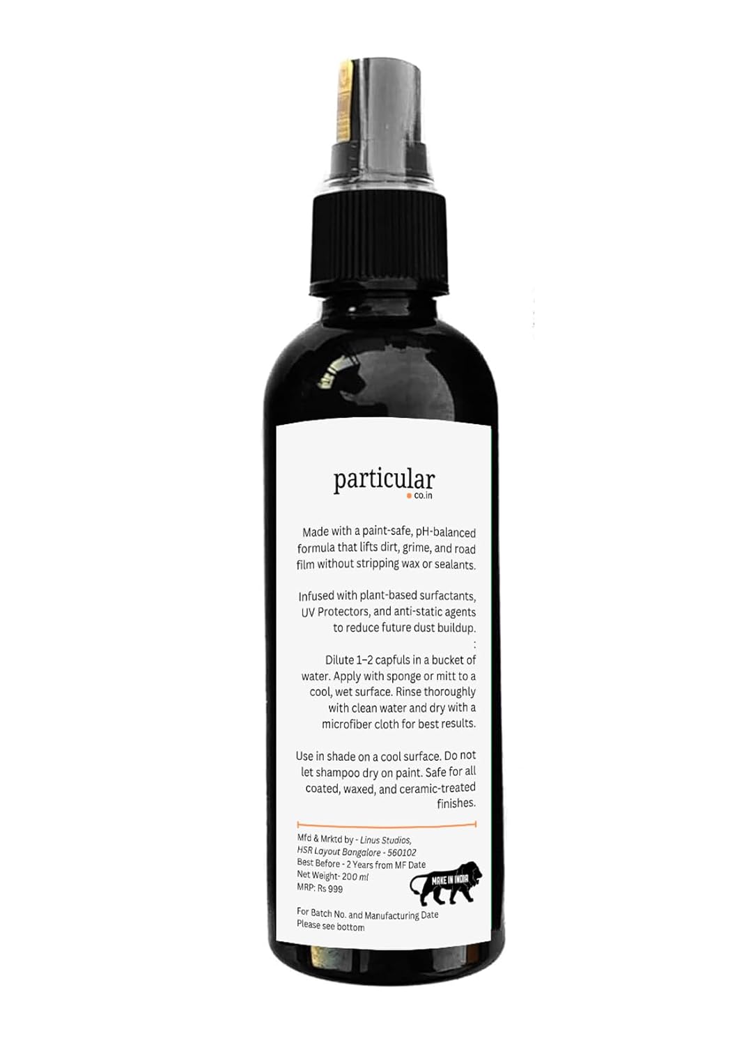 Particular Car Exterior Shampoo | High-Foam, Wax-Infused Formula | Cleans, Shines & Protects | Streak-Free, Water-Repellent Finish | Safe for Paint, Chrome & Glass