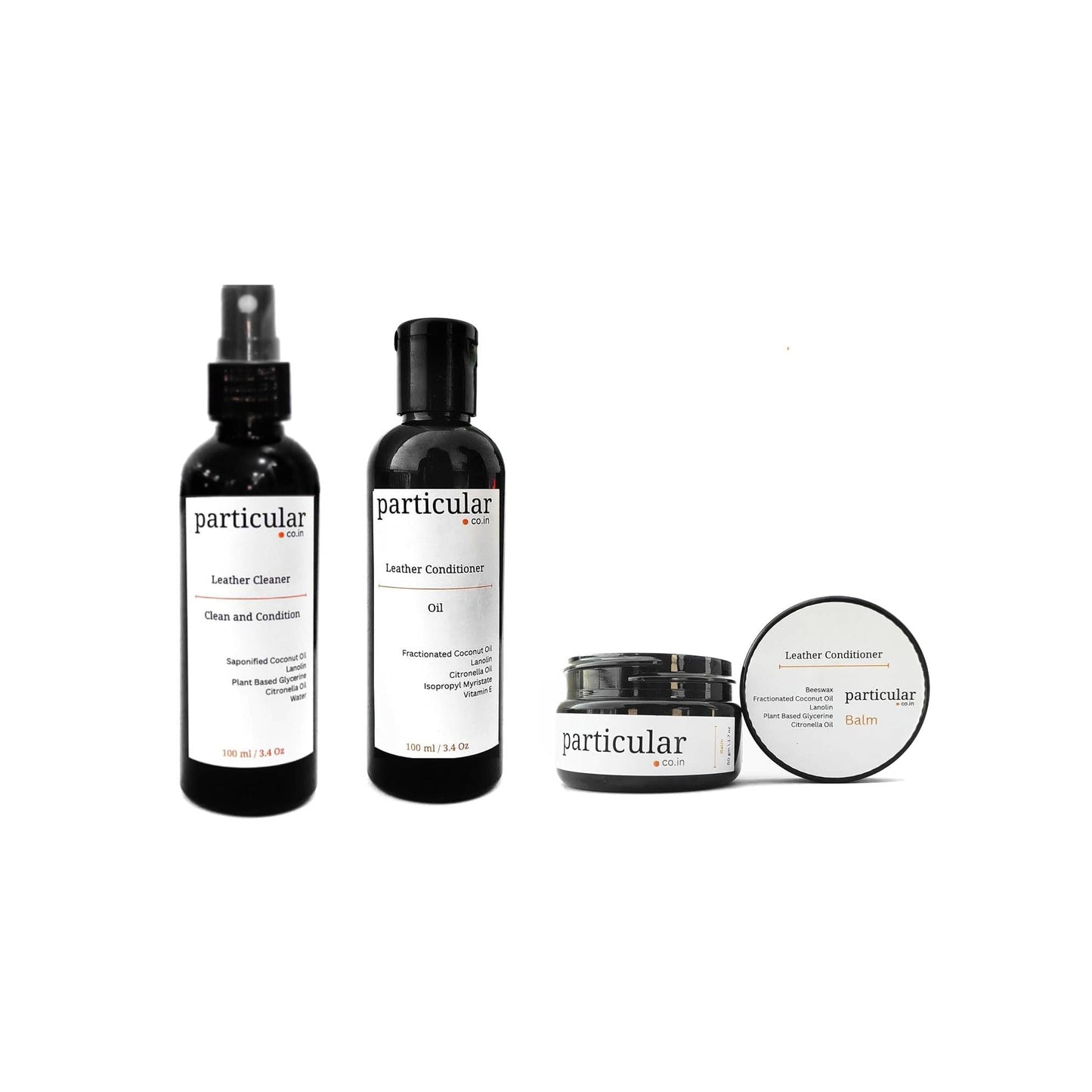 Leather Deep Cleaning and Conditioning Combo - Cleaner + Conditioner + Balm