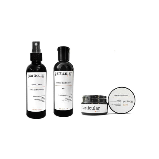 Leather Deep Cleaning and Conditioning Combo - Cleaner + Conditioner + Balm
