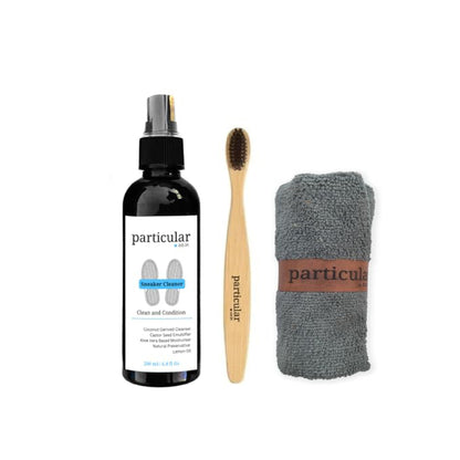 Particular Premium Sneaker & Sports Shoe Cleaner Kit –  Foam Cleaner + Bamboo Brush + Microfiber Cloth | Cleans 100+ Pairs |